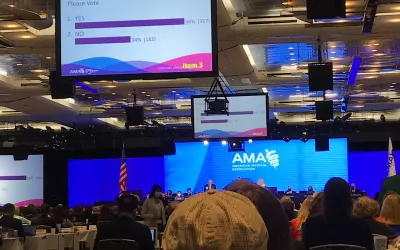 The American Medical Association (AMA) debated a resolution today that calls for a policy to urge health and life insurance companies to divest investments in fossil fuels because of their impact on public health. The resolution passed with 66% of the House of Delegates in support. There was a lively and lengthy debate on the resolution. A few speakers said such a resolution would alienate half of the doctors and patients. AMA #AMA22 #AMA2022 #AMA175 #AMAmtg